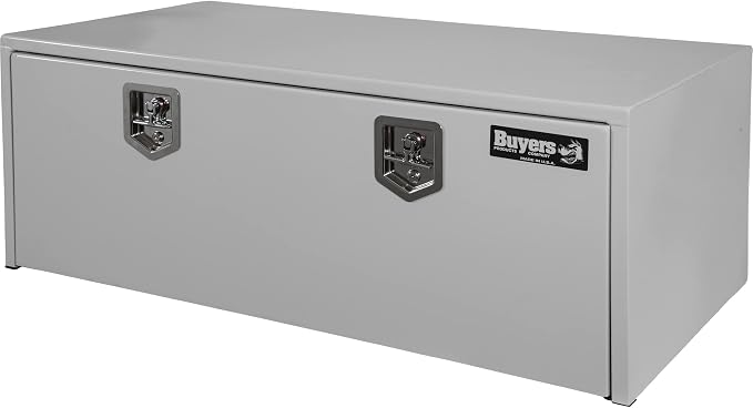 Buyers Products 1708410 White Steel Underbody Truck Tool Box, 18 x 24 x 48, Made in USA, 14 Ga Steel, Locking Stainless Latch, Weather-Resistant, Powder-Coated, Secure Storage for Work Trucks
