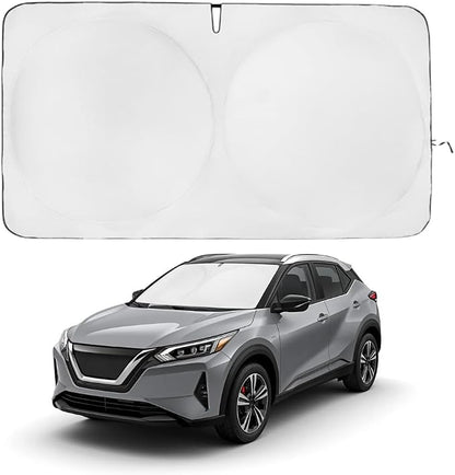 Windshield Sun Shade | Compatible for Nissan Ariya (2023-2025) | Certified 99.87% UVB & 99.02% UVA Car Sun Shade. Award Winning Sunshade - Patented Technology | Car Shades by Kinder Fluff