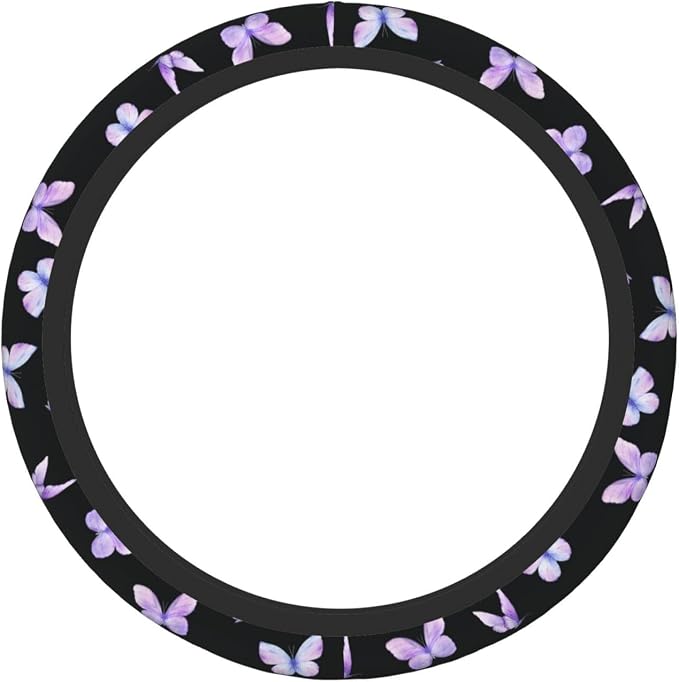 Purple Butterfly Car Steering Wheel Cover Non-Slip