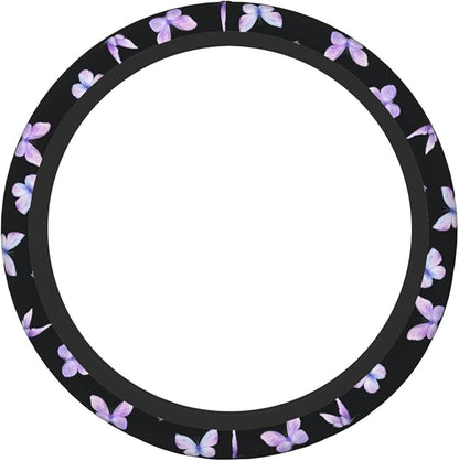 Purple Butterfly Car Steering Wheel Cover Non-Slip
