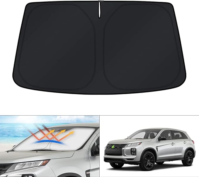 KUST Windshield Sun Shade for 2011-2023 2024 2025 Mitsubishi Outlander Sport (NOT fit Outlander) Accessories Sunshade Window Sun Protector Foldable Block UV Rays Keep Car Cooler
