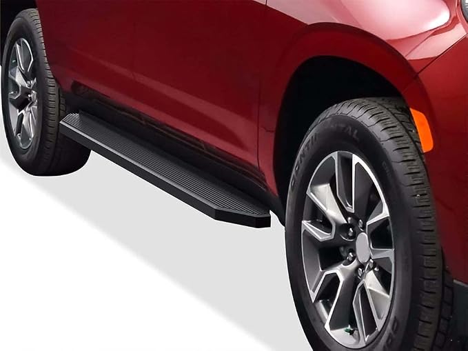 APS 6-inch (Black Stainless Steel Powder Coated Flat Style) Running Boards Side Bars Side Steps Compatible with Chevy Suburban 2021-2026