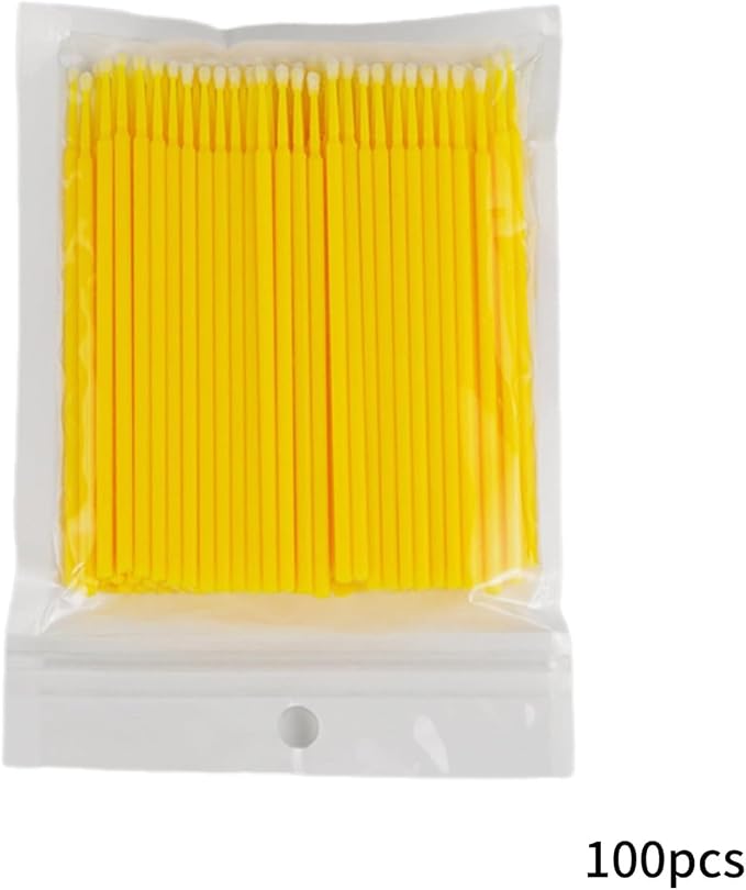 100Pcs Disposable Up Paint Micro Brush Applicator Sticks, Car Touch Up Paint Brush Tips, Detailing Car Products, Auto Exterior Care (Yellow)