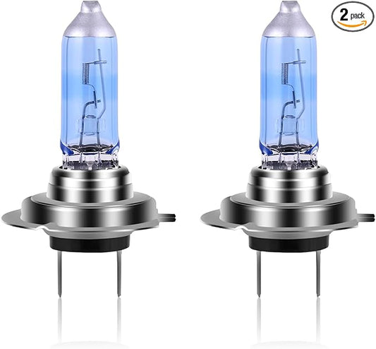 NEWBROWN H7 Headlight Bulb H7 Halogen Headlight Bulb 5000K Super White Light Long Life Replacement PX26D 12V/55W (H7, 2 Pack)