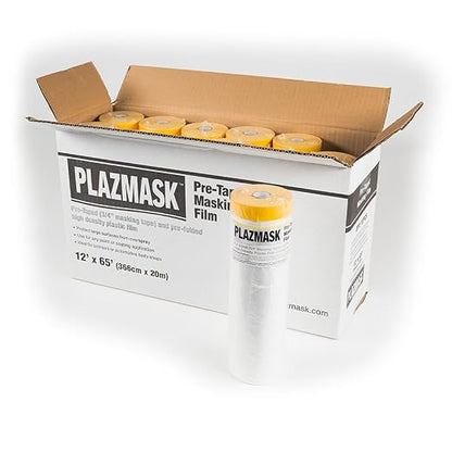 Pre-Taped Masking Film (12-Feet X 65-Feet, 12-Pack)