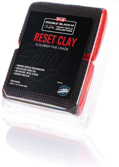 P & S PROFESSIONAL DETAIL PRODUCTS - Reset Clay Scrubber - Easily Cleans Painted Surfaces, Debris, and Road Grime Quickly and Efficiently Red/Black - 2-Pack