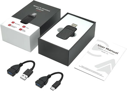 2026 Upgraded Wireless CarPlay & Android Auto Adapter: CarPlay Wireless Adapter for iPhone, Plug & Play 5G WiFi & USB Bluetooth 5.0 Dongle, Convert Wired to Wireless for Factory Cars 2015+
