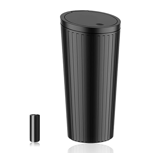 Car Trash Can Bin with Lid - Car Garbage Can Cup Holder-Universal Leakproof Vehicle Garbage Can Bin with 20pcs Trash Bags-Car Organizers and Storage for Front Back Seat Accessories