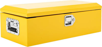 Garvee Black Steel Truck Bed Tool Box, Diamond Plate Tool Box with Side Handle and Lock Keys, Storage Toolbox Chest Box Organizer for Pickup, Truck Bed, RV, Trailer