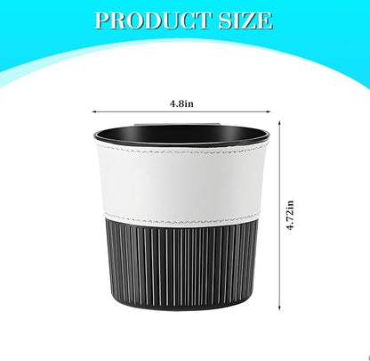 Zpana Car Trash Can, Portable Mini Vehicle Cup Holder Hanging Garbage Container, Multifunctional Automotive Side Door Trash Organizer Can Accessories, Universal for SUV, Sedan, Truck (White)