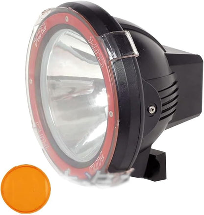 7 Inch HID Offroad Light Spot Beam 12-24V55W HID Fog Driving Work Lamp Clear and Amber Cover 4x4 Off-Road Rally Round Fog Lighting For Truck SUV ATV