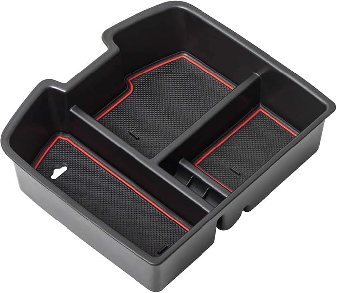 EDBETOS Center Console Organizer Tray Compatible with GMC Sierra 1500 Chevy Silverado Suburban 2500 Avalanche 07-13 Accessory 07-14 Sierra 2500 3500 Yukon Silverado 2500 3500 Suburban 1500 Tahoe, Red