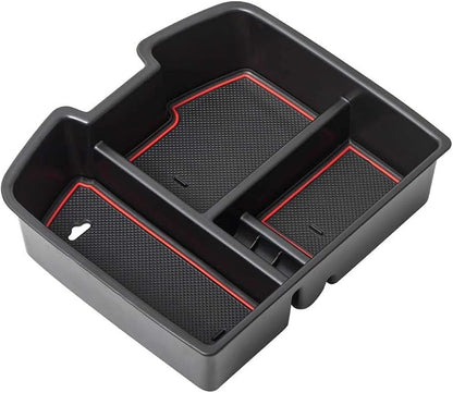 EDBETOS Center Console Organizer Tray Compatible with GMC Sierra 1500 Chevy Silverado Suburban 2500 Avalanche 07-13 Accessory 07-14 Sierra 2500 3500 Yukon Silverado 2500 3500 Suburban 1500 Tahoe, Red