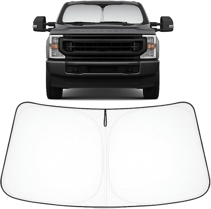 Proadsy 2026 Upgrade Front Windshield Sun Shade Foldable Sunshade Protector Custom Fit 2017-2025 2026 Ford Super Duty F-250 F250 F-350 F350 F-450 F450 F-550 F550 2Door 4Door Pickup Accessories