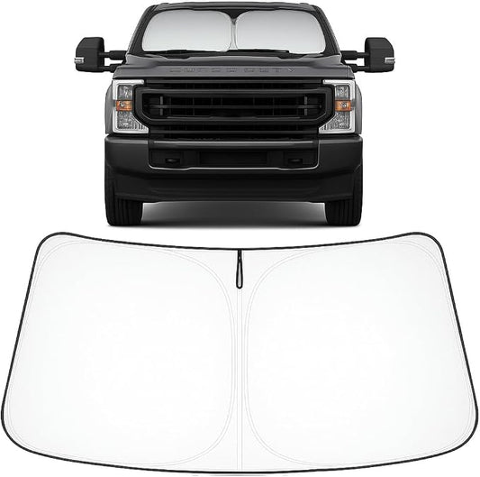 Proadsy 2026 Upgrade Front Windshield Sun Shade Foldable Sunshade Protector Custom Fit 2017-2025 2026 Ford Super Duty F-250 F250 F-350 F350 F-450 F450 F-550 F550 2Door 4Door Pickup Accessories