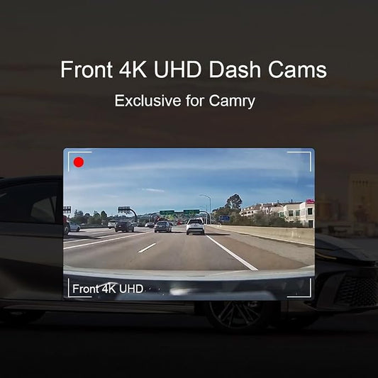 4K Dash Cam Suitable for Toyota Camry 2025-2026 LE SE XLE XSE Nightshade (HD2-06090), OEM Factory Look, UHD 2160P Video, Built-in WiFi & APP, Loop Recording, G-Sensor, Plug & Play, 128GB Card