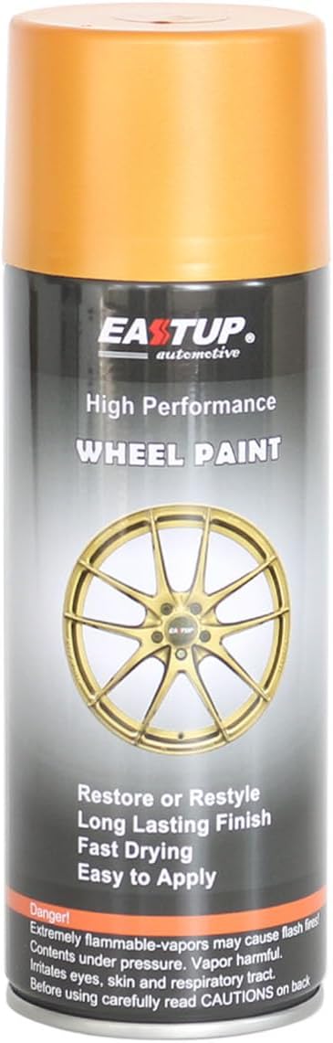 EASTUP Premium Crimson Gold Metallic Acrylic Enamel Wheel Paint - Brilliant Finish, High Durability, Fade-resistant, Quick Drying Rim Coating Spray Paint.