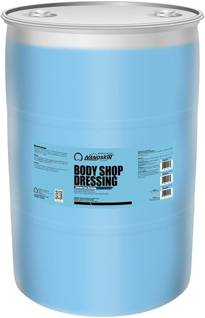 Nanoskin Body Shop Dressing 30 Gallons - Body Shop Safe, Silicone Free Formula | Restores Deep Black Color on Exterior Tires, Vinyl, Rubber, Plastic & Trim | Safe for Cars, Trucks, RVs, Boats & More