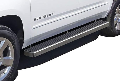 APS Running Boards (Nerf Bars Side Steps Step Bars) Compatible with Suburban 1500 Yukon XL 1500 2000-2020 (Exclude Z71 Denali) & Avalanche 02-13 (Silver 5in 304 Stainless Steel)