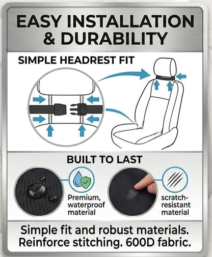 LILTOM Car Back Seat Protector with Organizer, 19"x27" XL Kick Mats, Waterproof, 3 Pockets, 2-Pack (Black - 8 Pocket)