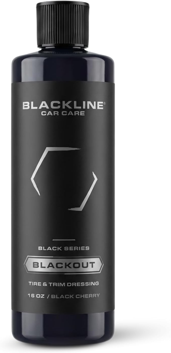 Blackline Car Care - Blackout Trim & Tire Dressing - Best Tire Shine No Sling Formula - Water Based Protection for Car Tires & Trim - Safe for Cars, Trucks, SUVs & More - 16 fl oz