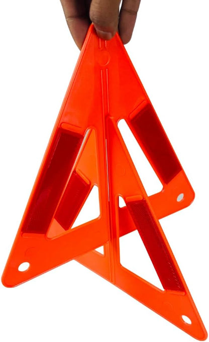 3 Piece 3D Plastic Warning Triangle for Road Safety and Emergency || High Visibility and Economical || Great for Laymen Use