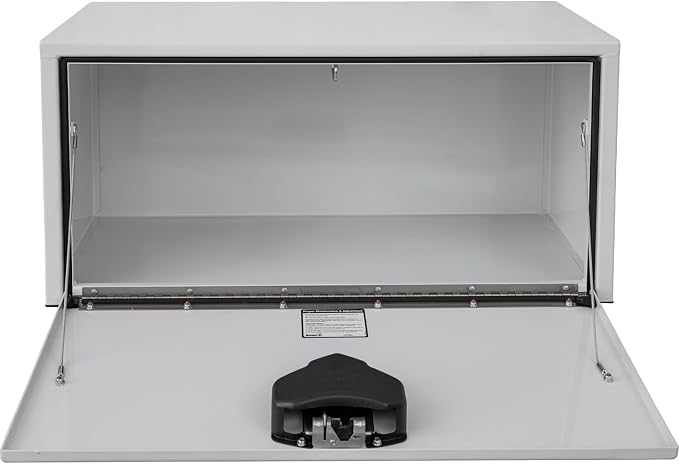 Buyers Products 1702200 Steel Underbody Truck Box with Lockable Paddle Latch, 18x 18x 24 Inch, for Work/ Utility Truck, Truck Storage and Organizer, Made in the USA, White