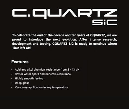 CARPRO CQUARTZ SiC 50ml Kit - Car Ceramic Coating Finish, Quartz Based Nanotechnology, Bonds to Paint, Glass, Metal and Plastic