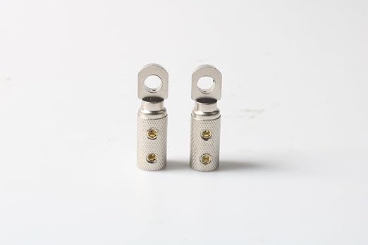 4 GA Wire Terminal Connector 5/16 Ring Wiring Terminals 4 Gauge Power Ground Cable Lugs with Adhesive Heat Shrink Tubing (2PCS)