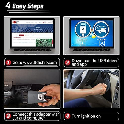 Vgate vLinker FS OBD2 USB Adapter for FORScan | HS/MS-CAN, Auto Switch