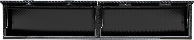 Buyers Products 1721361 Topsider Truck Tool Box, 16x13x96 Inch, Gloss Black Diamond Tread Aluminum, Dual Flip-Up Doors, Locking Compression Latch, Weather Resistant, No-Drill Mount, Made in USA