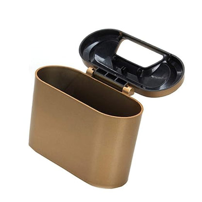 Sakali Portable Mini Car Garbage Can Premium Quality Universal Traveling Portable Car Trash Can (Gold)