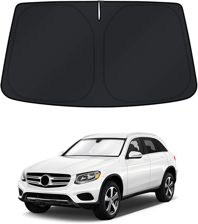 KUST Windshield Sun Shade for 2016–2022 Mercedes-Benz GLC 300 Window Accessories Shade Sun Visor Foldable Block UV Rays Keep Car Cooler