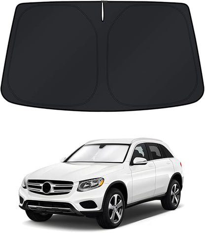 KUST Windshield Sun Shade for 2016–2022 Mercedes-Benz GLC 300 Window Accessories Shade Sun Visor Foldable Block UV Rays Keep Car Cooler