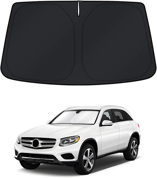 KUST Windshield Sun Shade for 2016–2022 Mercedes-Benz GLC 300 Window Accessories Shade Sun Visor Foldable Block UV Rays Keep Car Cooler