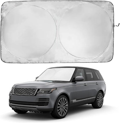Windshield Sun Shade | Compatible for Land Rover Range Rover (2013-2021) | Certified 99.87% UVB & 99.02% UVA Car Sun Shade. Award Winning Sunshade - Patented Technology | Car Shades by Kinder Fluff
