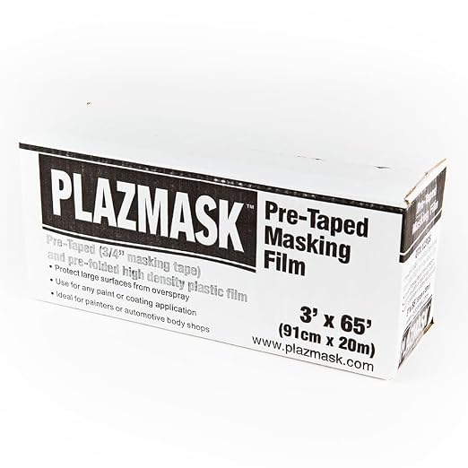 Pre-Taped Masking Film (3-Feet X 65-Feet, 12-Pack)