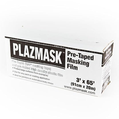 Pre-Taped Masking Film (3-Feet X 65-Feet, 12-Pack)