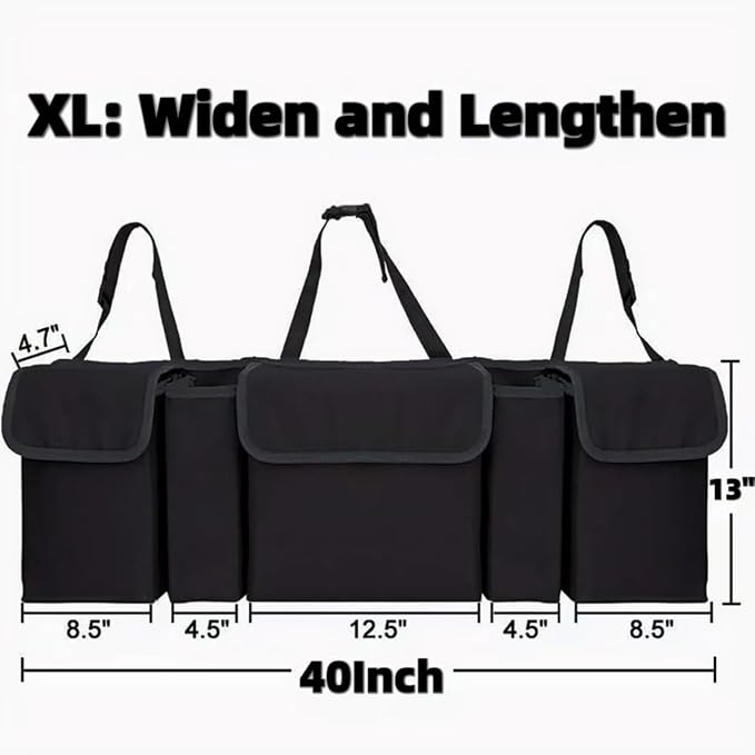 AOPHY Car Organizers and Storage, Backseat Hanging Organizer with 5 Pockets, Waterproof Collapsible Large Capacity Organization Bag, Interior Accessories Trunk Organizer for Car, SUV, Truck, MPV