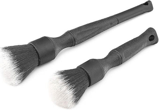 Detail Factory - TriGrip Ultra-Soft Detailing Brush Set - Scratch-Free Cleaning for Exterior, Interior Panels, Emblems, Badges, Gauges, Infotainment Screen - Black