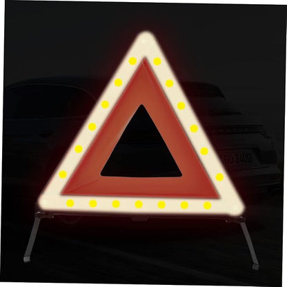 Roadside Hazard Warning Sign Kit 2pcs Triangle Warning Sign Led Triangle for Cars