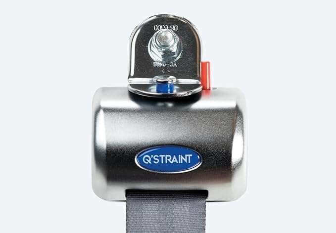 Q’Straint Q-8300-A1-L QRT Max Wheelchair Tie-Down Kit for L-Track – 4 Knobless Retractors with Positive Lock Indicators, L-Track Fittings, and Occupant Restraint System