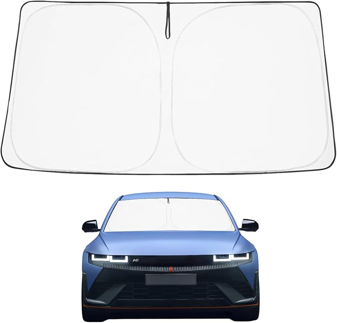Proadsy 2026 Upgrade Windshield Sun Shade Custom Fit Hyundai Ioniq 5 2022-2025 2026 4-Layer Foldable Front Sunshade Protector Sun Visor Blocks UV Rays Keep Car Cooler Accessories