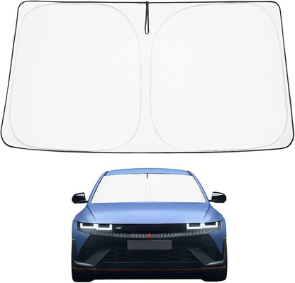 Proadsy 2026 Upgrade Windshield Sun Shade Custom Fit Hyundai Ioniq 5 2022-2025 2026 4-Layer Foldable Front Sunshade Protector Sun Visor Blocks UV Rays Keep Car Cooler Accessories