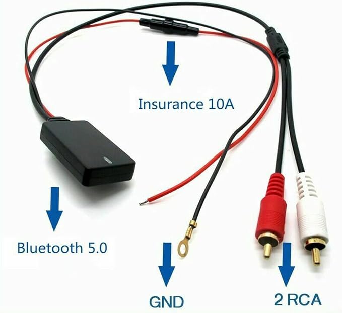 Car Audio Universal Wireless Bluetooth Module Music Adapter RCA Aux Audio Cable