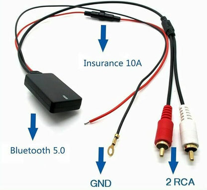 Car Audio Universal Wireless Bluetooth Module Music Adapter RCA Aux Audio Cable