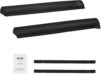 VEVOR Soft Roof Rack Pads, 28" Universal Car Roof Rack Pads for Various Crossbars, 88LBS Load Capacity Luggage Kayak Carrier with 2 Tie Down Straps for SUPs Canoes Snowboards Paddle Boards