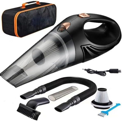 12V Hand Vacuum Cordless Rechargeable, Car Vacuum Portable, Powerful Suction,Long Flat Nozzle with Gaps,Small Handheld Vacuum Cleaner for Car,Office,Home, Pet Cleaning. (Black)