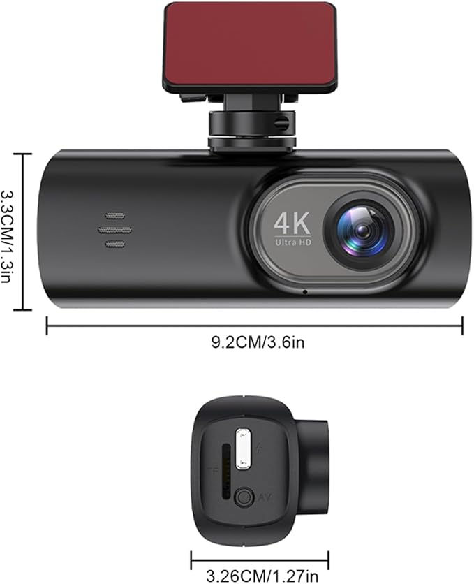 Dash Cam 4K Front, Ultra HD Dash Camera for Cars, 1.47''IPS Screen Mini Car Camera with APP Control, Built-in Wi-Fi & G-Sensor, 24H Parking Mode, Night Vision, WDR, Loop Recording, Support 256GB Max