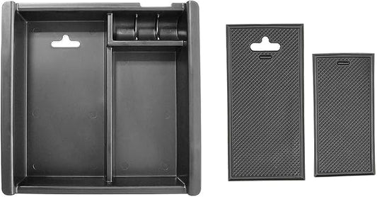 ECOZEN Center Console Organizer For 2016-2023 Toyota Tacoma - Armrest Box Storage Tray Compatible with 2016-2023 Tacoma Accessories - Armrest Organizer Solid ABS with Anti-Slip Mat
